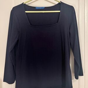 J. McLaughlin Navy Square Neck Top